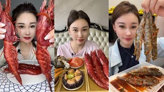 Yummy 198 Eat Shrimp 🦐🦐 Salmon 😋😋mukbang seafood yummyfood [upl. by Akins]