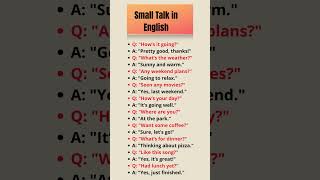 quotEasy English Small Talkquot  ConversationTips  Quick EnglishTips  Daily English [upl. by Airamanna703]