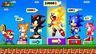 Super Mario Bros but What If Mario Can Buy All Characters Sonic Hedgehog Game Animation [upl. by Anurag644]