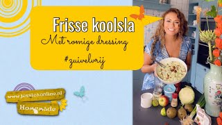 Frisse koolsla met romige dressing ZUIVELVRIJ I JessicaOnlinenl [upl. by Boswell483]