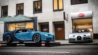 LIFESIZE Working LEGO Bugatti vs REAL Chiron in London [upl. by Rochester]