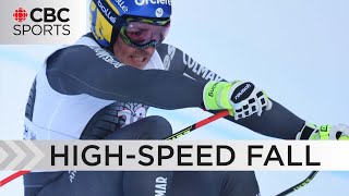 French Skier Crashes Breaks Legs in World Cup Downhill  WARNING Graphic content  CBC Sports [upl. by Merrill159]