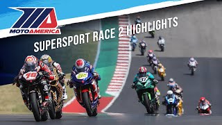 Supersport Race 2 at Circuit of the Americas 2024  HIGHLIGHTS  MotoAmerica [upl. by Isaiah]