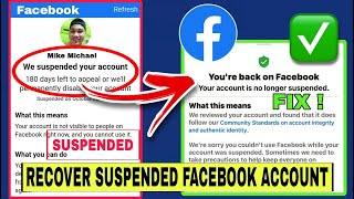 HOW TO RECOVER SUSPENDED FACEBOOK ACCOUNT 2024  FIX FACEBOOK SUSPENDED ACCOUNT [upl. by Camilo]