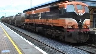 Irish Rail 071 Class  Cement Tara Mines Ballast trains at Malahide [upl. by Athalla]