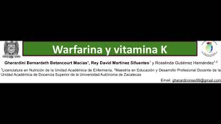 WARFARINA Y VITAMINA K [upl. by Shaun]