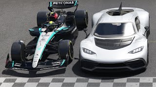 Mercedes F1 2024 vs MercedesAMG ONE at Monza [upl. by Fannie]