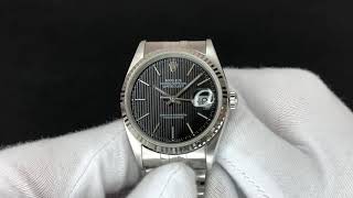 Rolex 16234 Datejust Rare Black Tapestry Dial 1991 [upl. by Cortie]