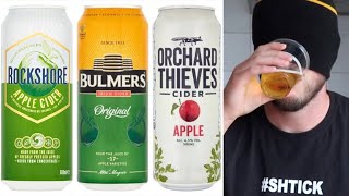 BULMERS v ORCHARD THIEVES v ROCKSHORE CIDER  Blind Taste test [upl. by Sherborn]