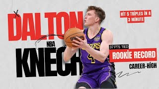 Lakers Dalton Knecht drops 37 points ties NBA rookie record with nine 3pointers [upl. by Nohcim]