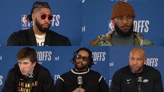 Lakers vs Nuggets R1G2  Lakeshow Postgame Interviews x Highlights AD LeBron DLo AR amp Darvin Ham [upl. by Ellehcirt]