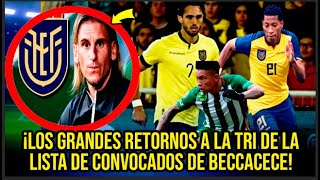 ¡LOS GRANDES RETORNOS A LA TRI DE LA LISTA DE CONVOCADOS DE BECCACECE [upl. by Nawuj394]