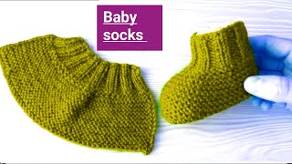 Easy Knitting Baby Booties  Shoes  Baby Socks Knitting  Woolen Socks woolen socks [upl. by Yadahs354]