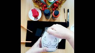 lamp for halloween easy craft easy creative lamf for fall  fall decoration  🎃🕷️🩻 [upl. by Arriek156]