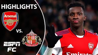 Eddie Nketiahs hat trick leads Arsenal past Sunderland  Carabao Cup highlights  ESPN FC [upl. by Aratnahs]