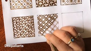 Tutorial15 filler elements for intricate mehndi design  Learn GridNetting Patterns [upl. by Yelrah]