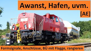 Awanst BÜ sichern bedienen  Bahnbetrieb im Hafen und an der Hafenbahn Aschaffenburg  Alex E 356 [upl. by Manson]