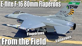 Flaperons amp Tailerons Testing with the Eflite F16 80mm EDF [upl. by Laflam]