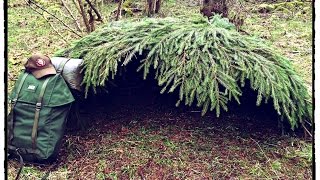 Thatched Bushcraft Shelter [upl. by Jardena]