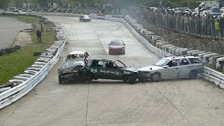 Banger Racing Angmering Oval Raceway Caravan Chase And Cb Bangers 17th April 2017 [upl. by Lowery748]