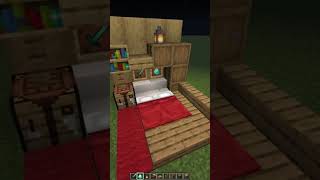 Custom Bed Design minecraft minecraftbuildingtutorial minecraftbuildingguide gaming [upl. by Arihk]