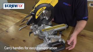 DEWALT DWS773GB 216MM SINGLEBEVEL SLIDING MITRE SAW  Screwfix [upl. by Llebpmac]