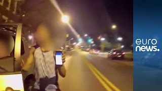 Driver playing Pokemon Go smashes into police car [upl. by Erlewine609]