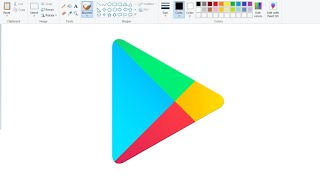 How to draw Google Play Store Logo on Computer using Ms Paint  Google Play Logo Drawing [upl. by Anilosi]