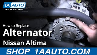 How to Replace Alternator 0206 Nissan Altima [upl. by Kuebbing]