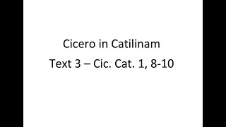 Cicero in Catilinam 1 810 [upl. by Doreen]