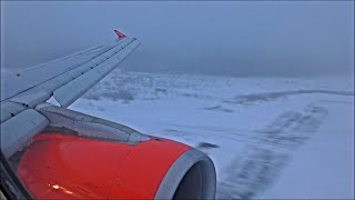 Low Visibility Snowy Landing  Rovaniemi Airport Lapland  EasyJet A320 [upl. by Nalloh]