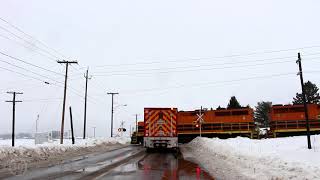 QGRY Rail  Spreader slows down firetruck [upl. by Joash936]