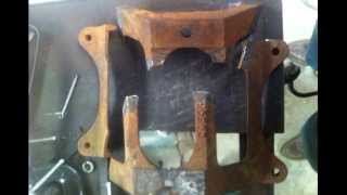 How to Weld a Stovers Cast Iron Pump Base Broken in 5 Pieces with Muggy Weld 77 Electrode [upl. by Verna]