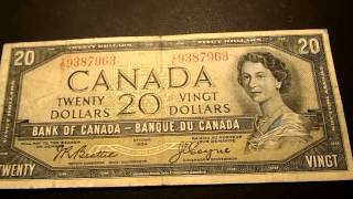 1954 Twenty Dollar Canada Bill [upl. by Yancey935]