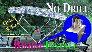 Cheap Bimini Top Install ON Grizzly Tracker 1754 SC Jon Boat [upl. by Yemrej]