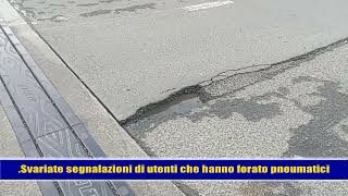 Caltagirone causa dissesti stradali utenti della strada forano pneumatici in via Amerigo Vespucci [upl. by Ynner]