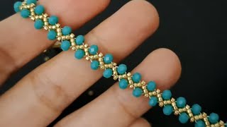 How To Make A Seed Bead Bracelet  Super Easy for BeginnersElegant beaded bracelet [upl. by Pinebrook]