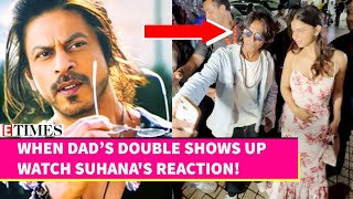 Suhana Khan Meets SRK Lookalike Her Priceless Reaction Goes Viral [upl. by Ellenaj]