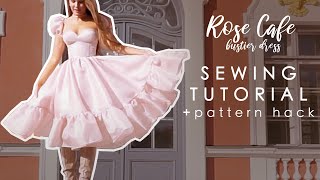 Puff Bustier Dress Tutorial  Pattern [upl. by Eidnak8]