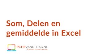 Delen de som en gemiddelde berekenen in Excel [upl. by Essilevi]