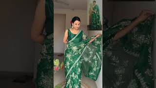 Meesho organza saree  meesho rashmika mandanna saree meesho meeshosareehaulonlineshopping [upl. by Einrae]