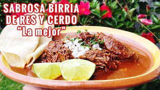 COMO PREPARAR BIRRIA SABROSA DE RES Y CERDO PARA FIESTAS O LA FAMILIA [upl. by Lenuahs]