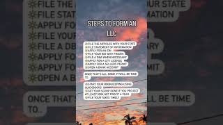 Steps to form an LLC [upl. by Yonatan]