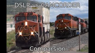 BNSF Northbound Manifest train in Louviers Colorado  DSLR vs Camcorder comparison [upl. by Sirak]