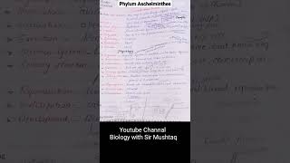 Phylum Aschelminthes or Nematoda  Biology with Sir Mushtaq [upl. by Araas]