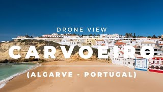 Carvoeiro Algarve Portugal  Beach Praia  Town Square Caves Drone Footage UK Travel Green List [upl. by Tchao875]