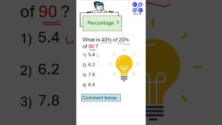 Maths Percentage Problem shorts [upl. by Ireg]