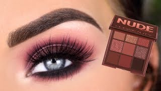 Huda Beauty Nude RICH Obsessions Eyeshadow Palette  Smokey Eye Makeup Tutorial [upl. by Prospero]