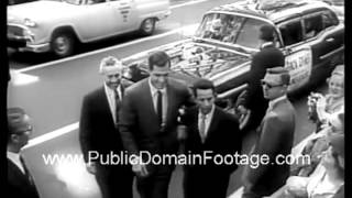 Backstreet movie premiere 1961 archival public domain newsreel [upl. by Ylrebnik875]