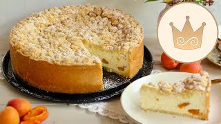 🍑 TRAUMHAFT LECKER 🍑 CREMIGER QUARKSTREUSELKUCHEN MIT APRIKOSEN 🍑 REZEPT VON SUGARPRINCESS 🍑 [upl. by Shelia]